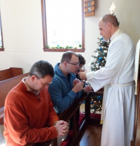 As on Epiphany Sunday 2013, so in every Divine Service: Pilgrim’s altar and its rail are open for communion to those who are members in good standing either of our congregation or of congregations with whom we are in fellowship. Guests and visitors who desire to commune are asked first to speak to the pastor well before the service.